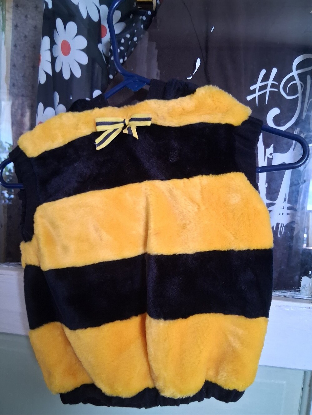 Fuzzy Bee Striped Vest - Yellow & Black